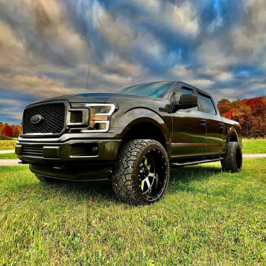 With Animation Full Black Vland LED Headlights For Ford F-150 2018-2020