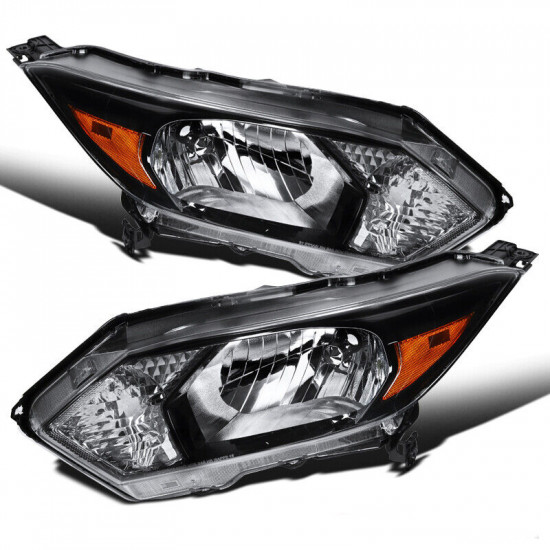 Fit 2016-2018 Honda HR-V Slick Black Halogen Headlights Lamps Left+Right 2017