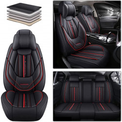 Car Seat Cover 5 Seat Fit for BMW 5 Series (4 doors) PU Leather Full Set Black