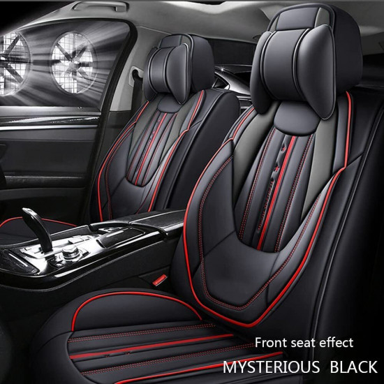 Car Seat Cover 5 Seat Fit for BMW 5 Series (4 doors) PU Leather Full Set Black