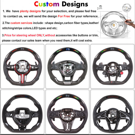 Carbon Fiber LED Steering Wheel FOR AUDI A6 RS6 RS7 A7 LED Display RS3 RS4 S3 S4