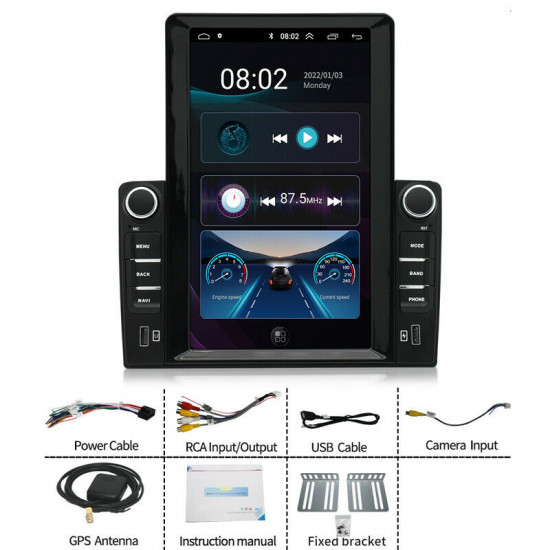 Android 10.0 2DIN 10.1" Car Stereo Radio GPS Navi WIFI Bluetooth MP5 Player Kit