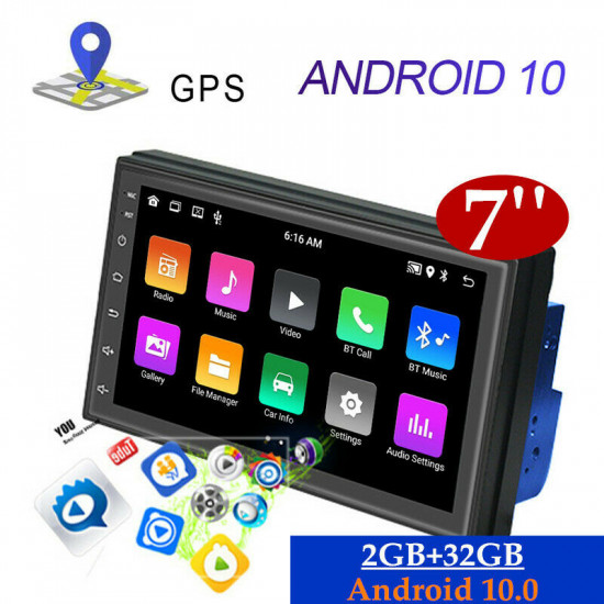 7" 2Din Android 10.0 Car Stereo FM Radio MP5 Player GPS Navi Wifi USB 2+32GB Kit